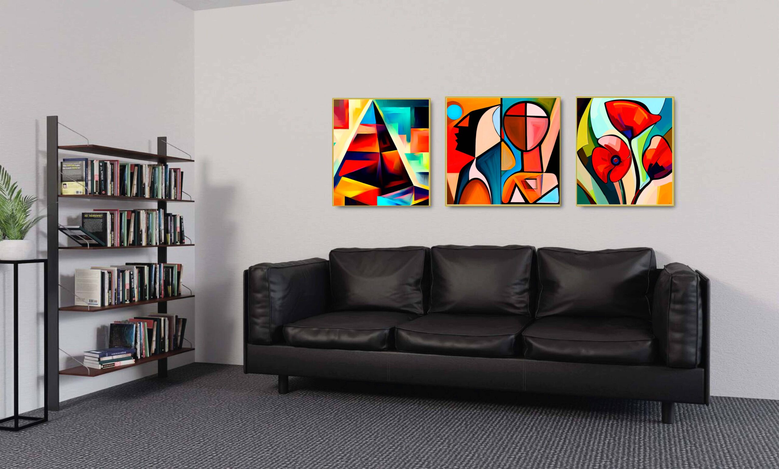 This abstract cubist triptych is more than just an artwork