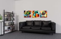 Abstract Acrylic Triptych